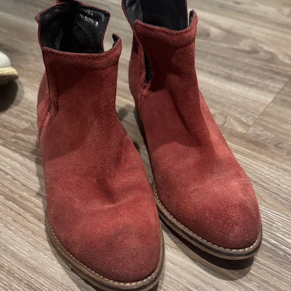 Diba True Women's Red Suede Ankle Booties